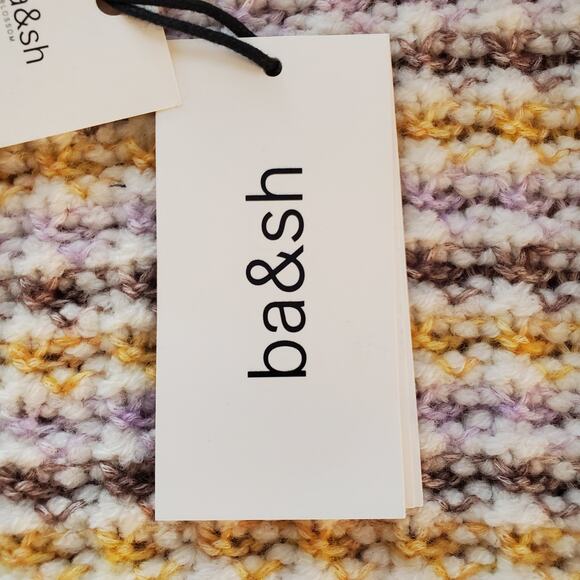 BA&SH Bill Button Front Tweed Knit Lady Cardigan Sweater Yellow Size Large New - Picture 8 of 12